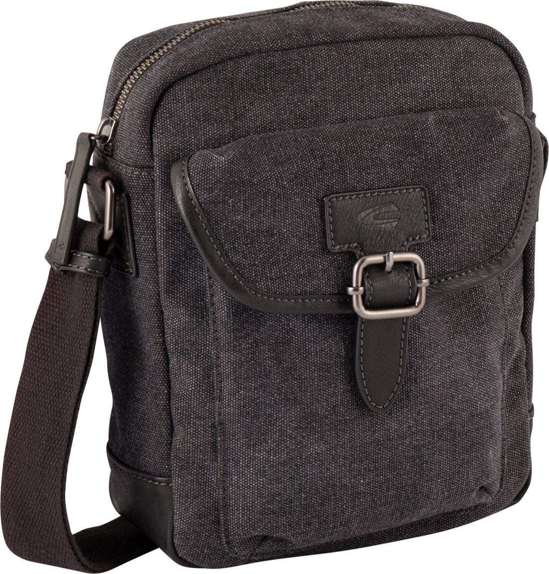 Camel Active Herren Stofftasche Crossover Mountain Dunkelgrau Ledereinsatz