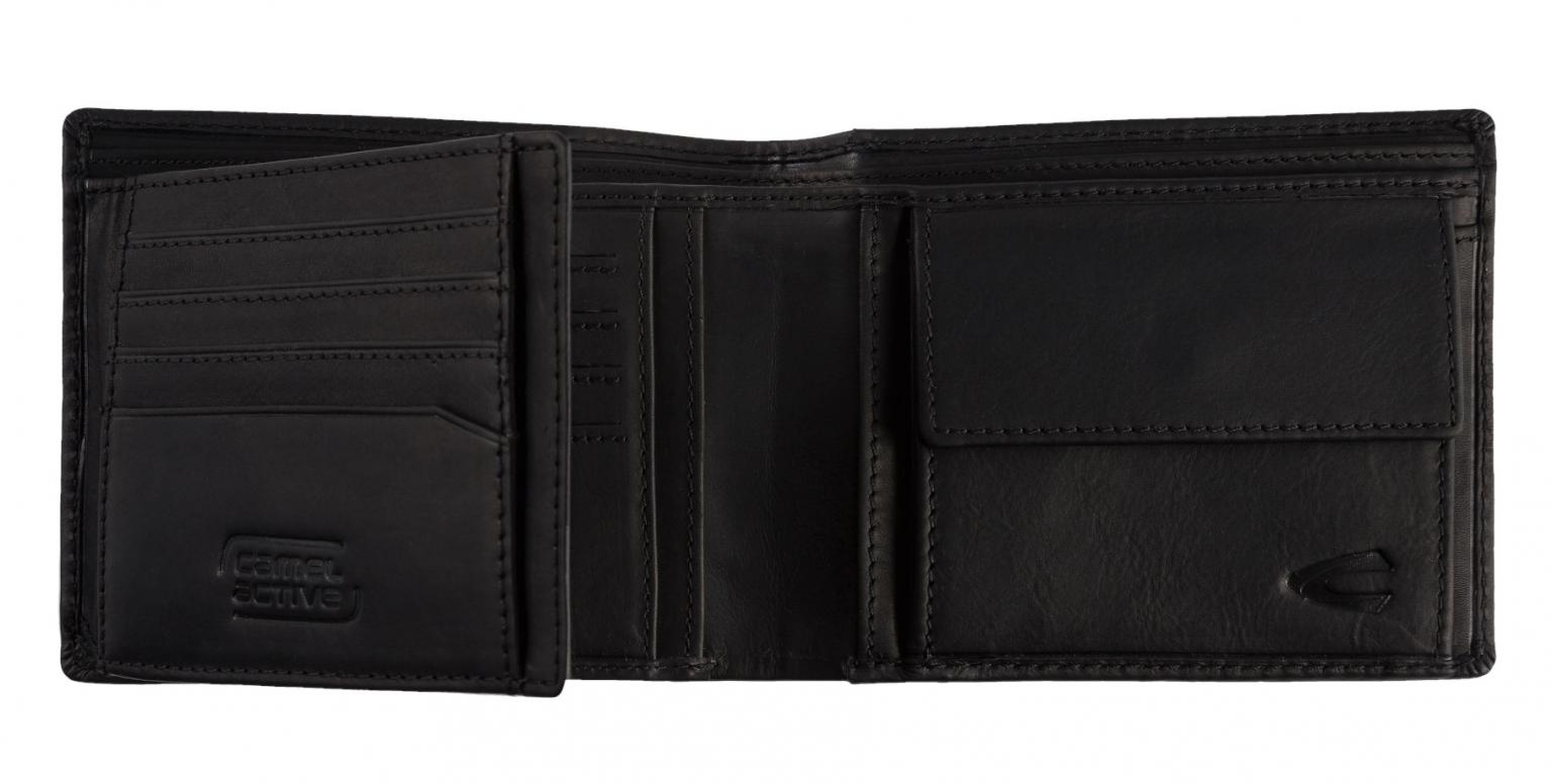 Camel Active Lederbörse Herren Querformat Nepal Black Prägung