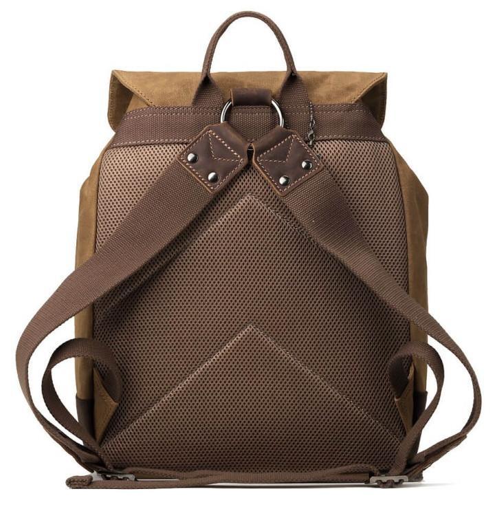 Canvas-Rucksack troop Classic Dunkelbraun Anhänger