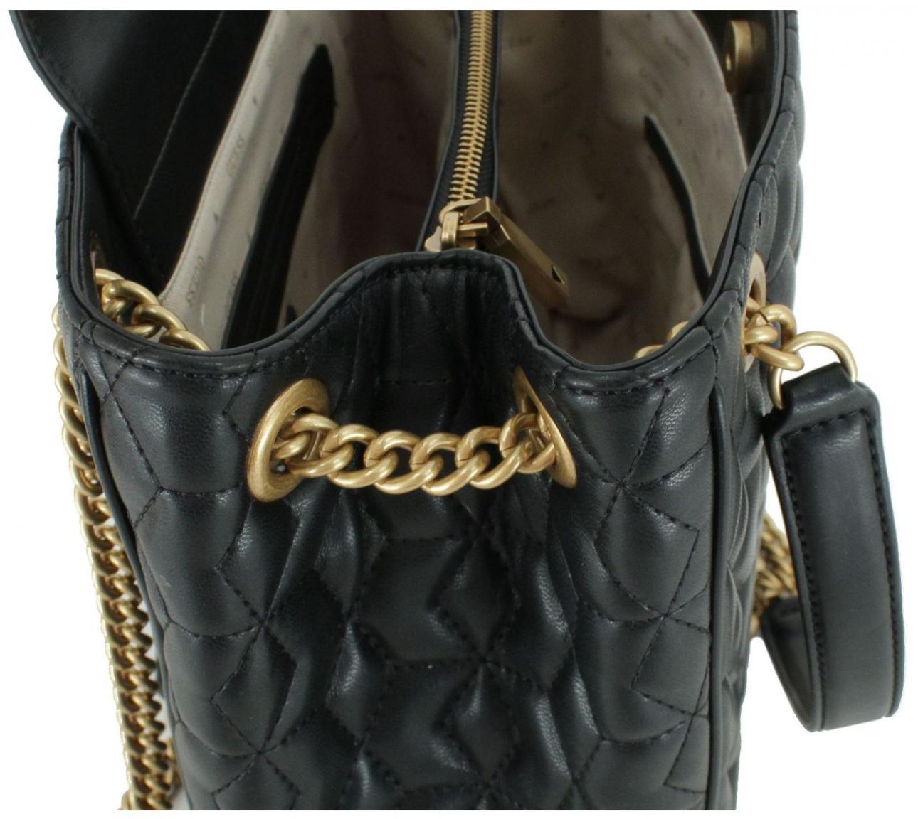 Chain Bag Guess Elenia Girlfriend Carryall schwarz gesteppt