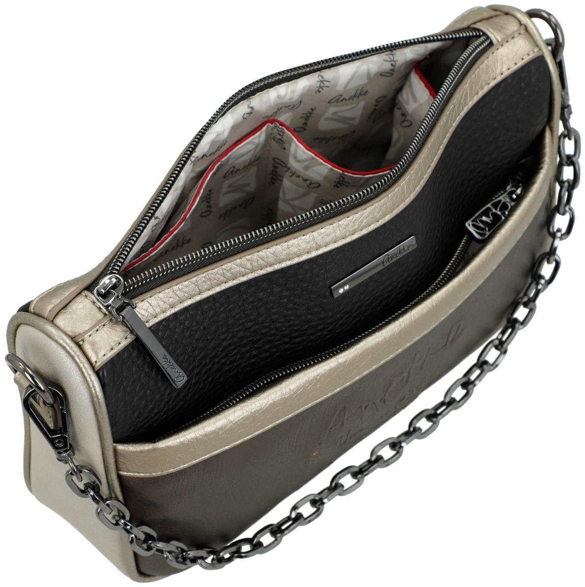 Chain Bag schwarz gold Anekke Essentials Metallkette