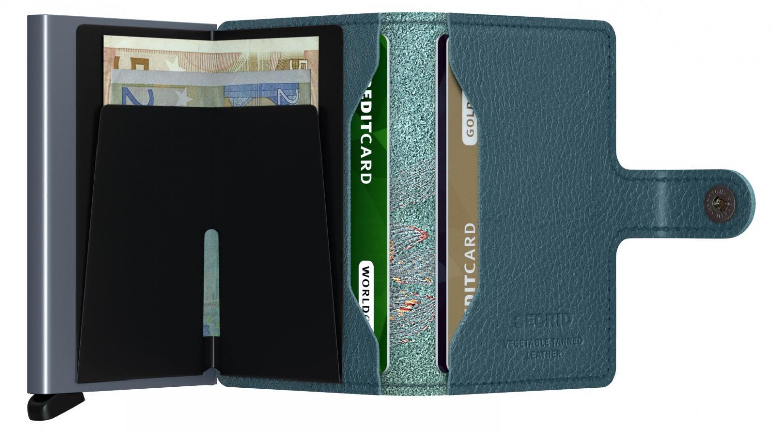 Chipkartenbörse Secrid Miniwallet Stitch Magnolia Petrol Blume