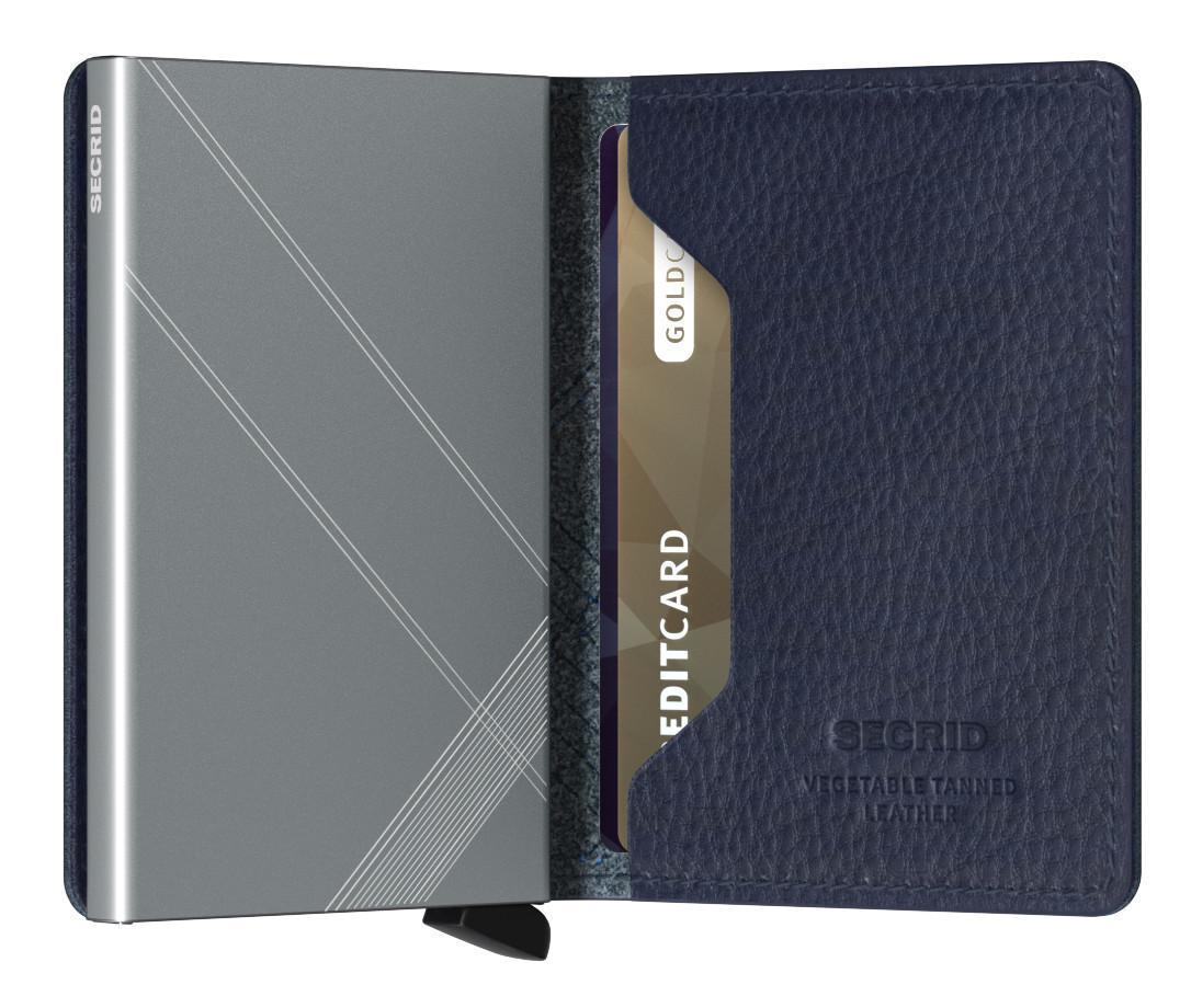 Chipkartenetui Secrid Slimwallet Stickerei dunkelblau Navy