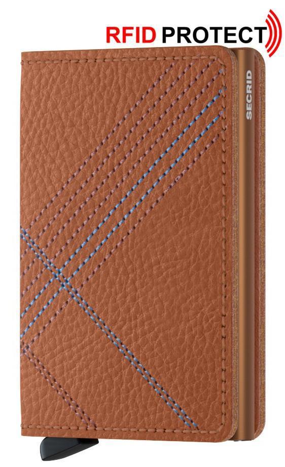 Chipkartenhülle Secrid Slimwallet Stickerei Karamell braun