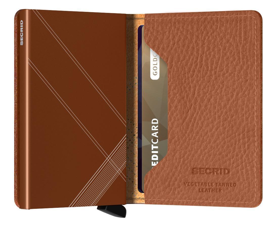 Chipkartenhülle Secrid Slimwallet Stickerei Karamell braun
