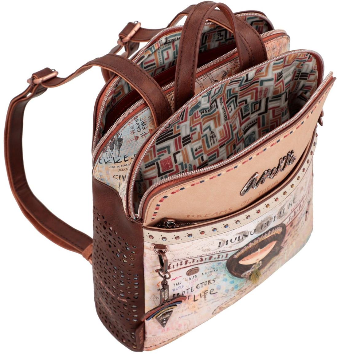 Citybackpack Anekke Menire Brauntöne bunt Stickerei Amazonas