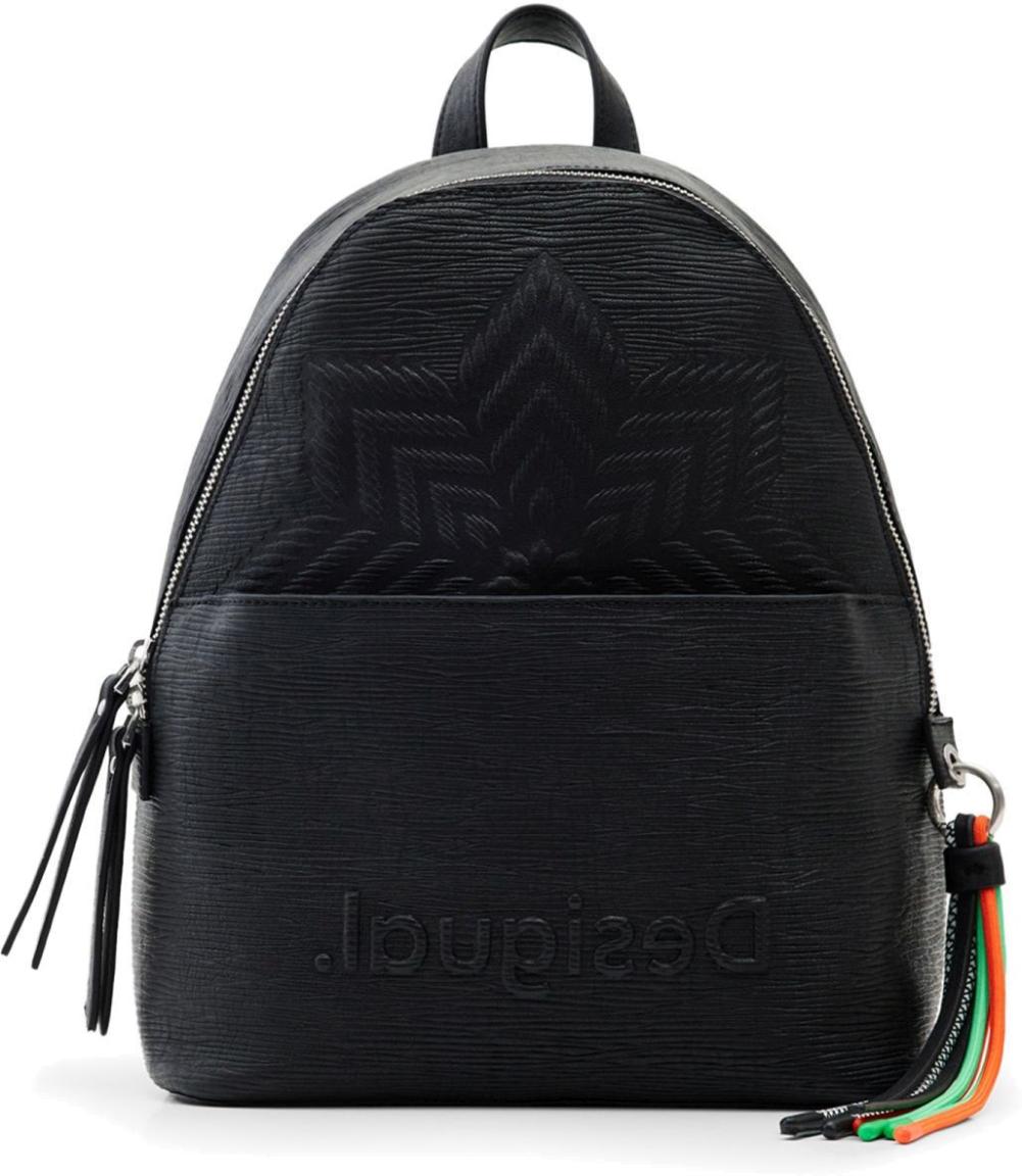 Citybackpack schwarz Struktur Prägung Mombasa Mini Aquiles Desigual