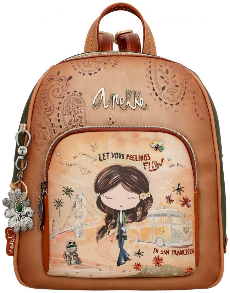 Cityrucksack Anekke Peace & Love Camel Hippie San Francisco