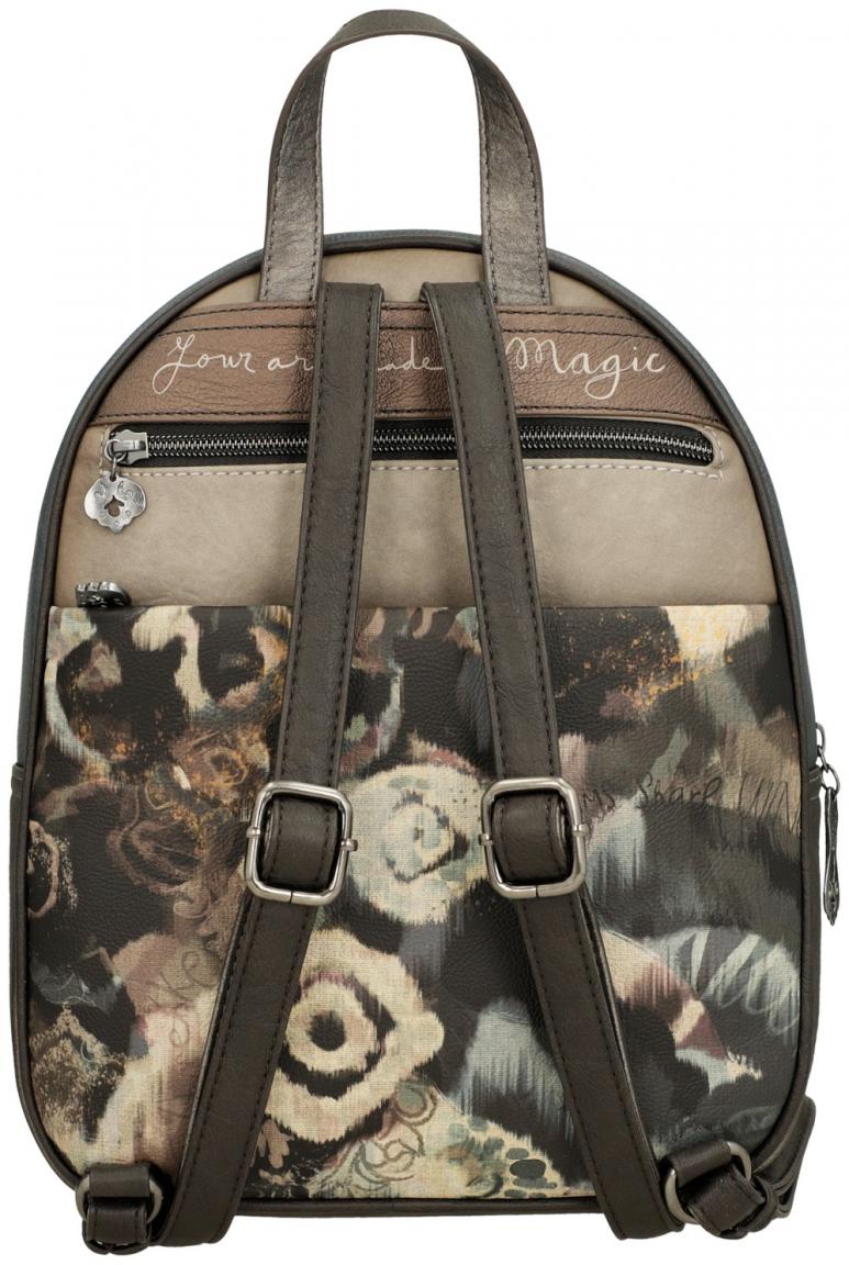 Cityrucksack Anekke Real Stickerei beige taupe Glitzer Nieten