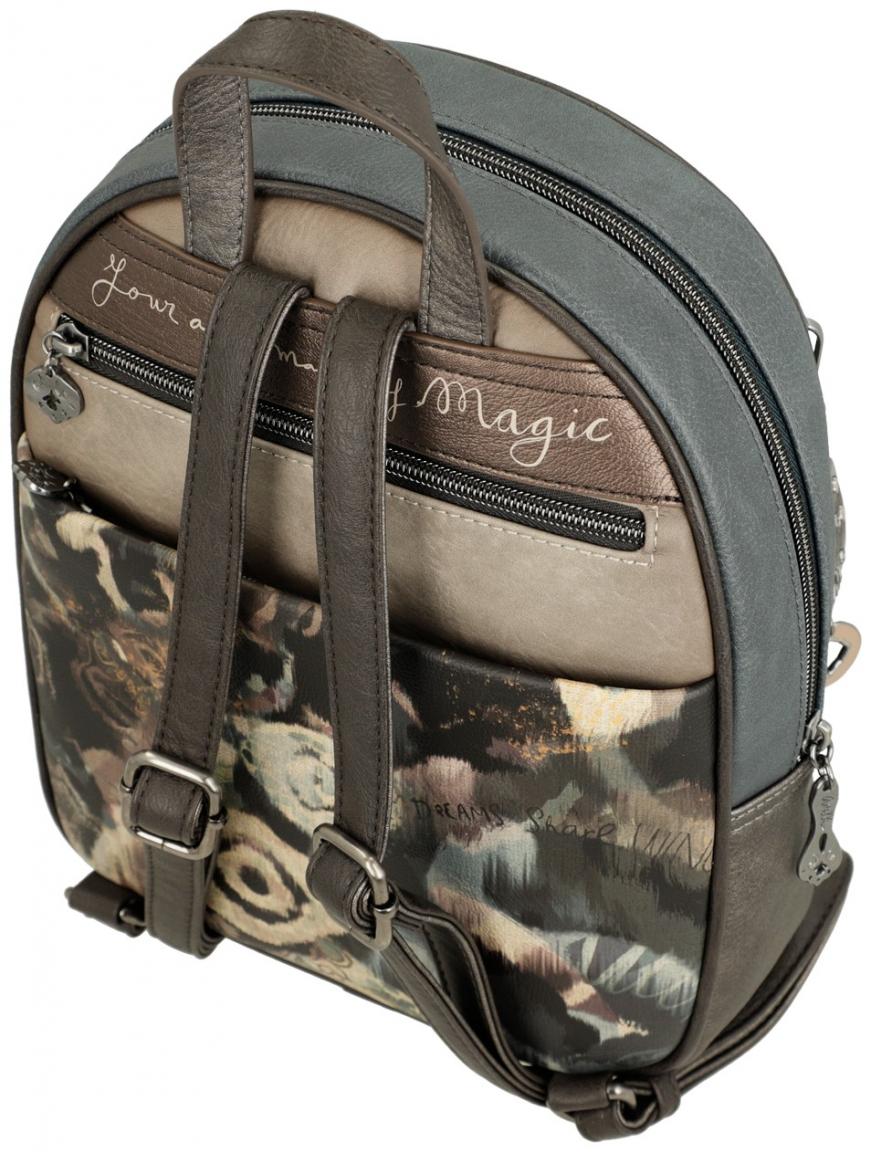 Cityrucksack Anekke Real Stickerei beige taupe Glitzer Nieten