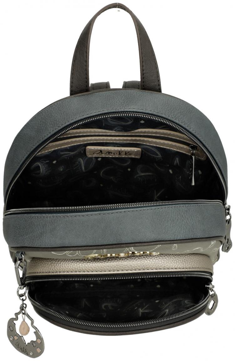Cityrucksack Anekke Real Stickerei beige taupe Glitzer Nieten