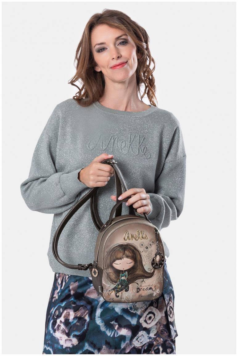 Cityrucksack Anekke Real metallische Brauntöne Traumland
