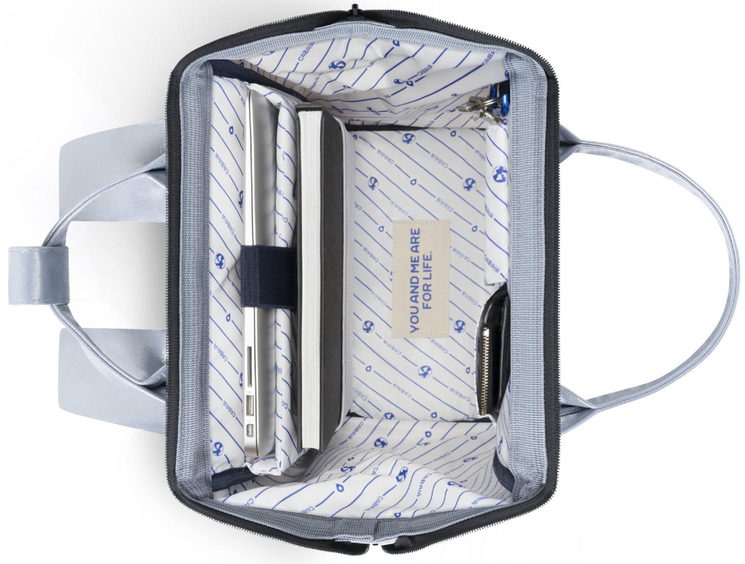 Cityrucksack Cabaia schimmernd Adventurer silver Fiji Medium