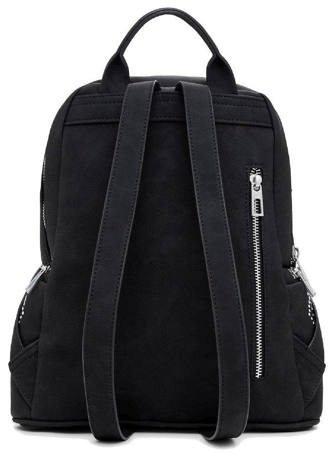 Cityrucksack Desigual schwarz Nieten Chester mini Poker Face filigran