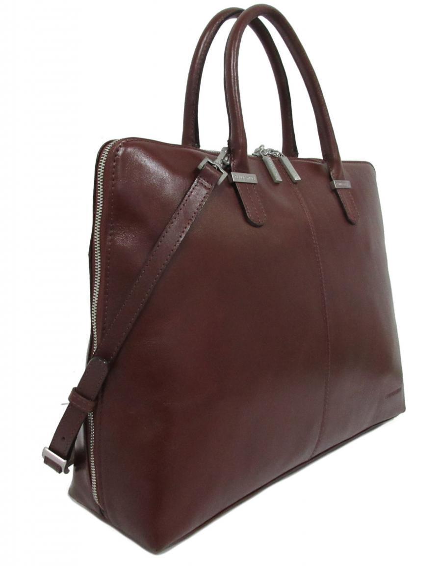 Claudio Ferrici Laptoptasche Damen Brown Schultergurt, Tragegrif