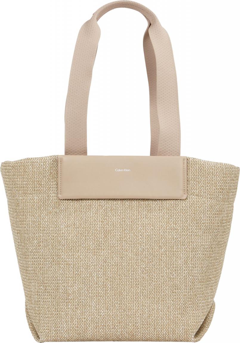 Clavin Klein Shopper Raffia Medium Crockery Beige Bast