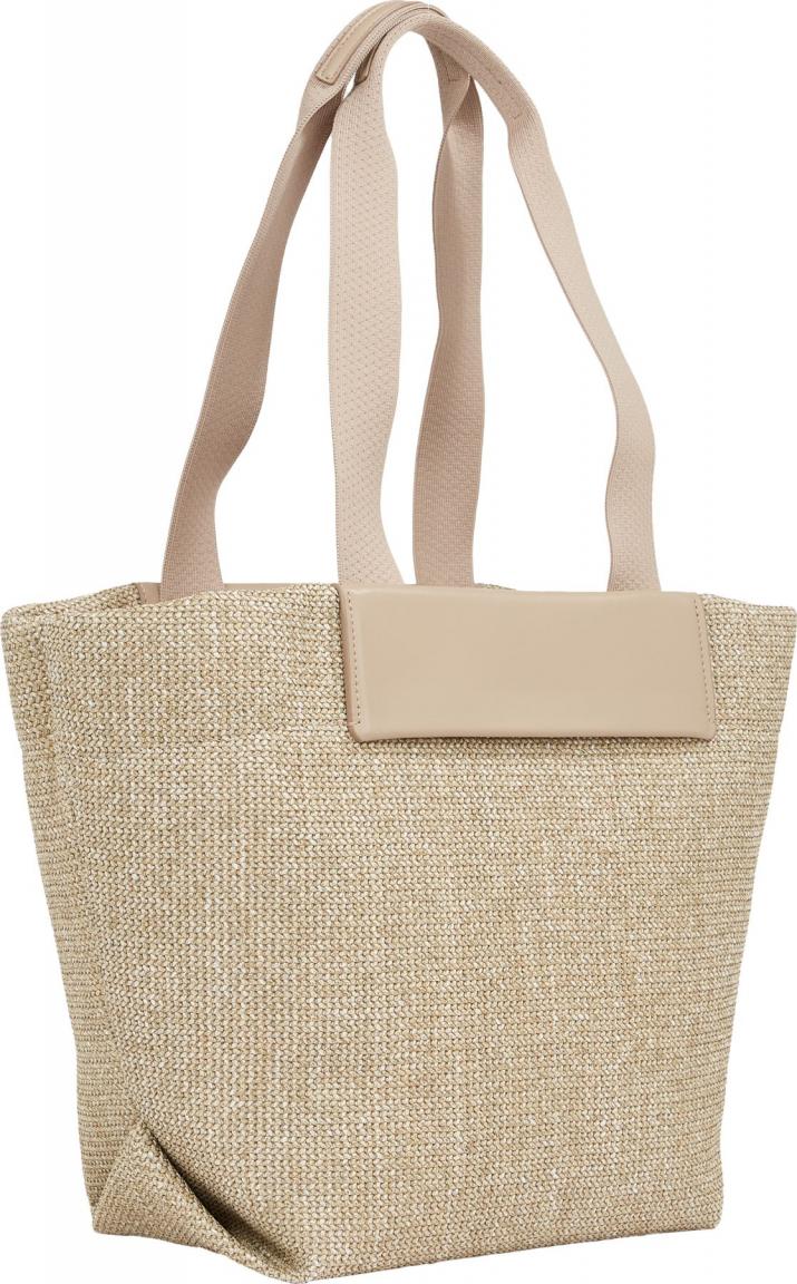 Clavin Klein Shopper Raffia Medium Crockery Beige Bast