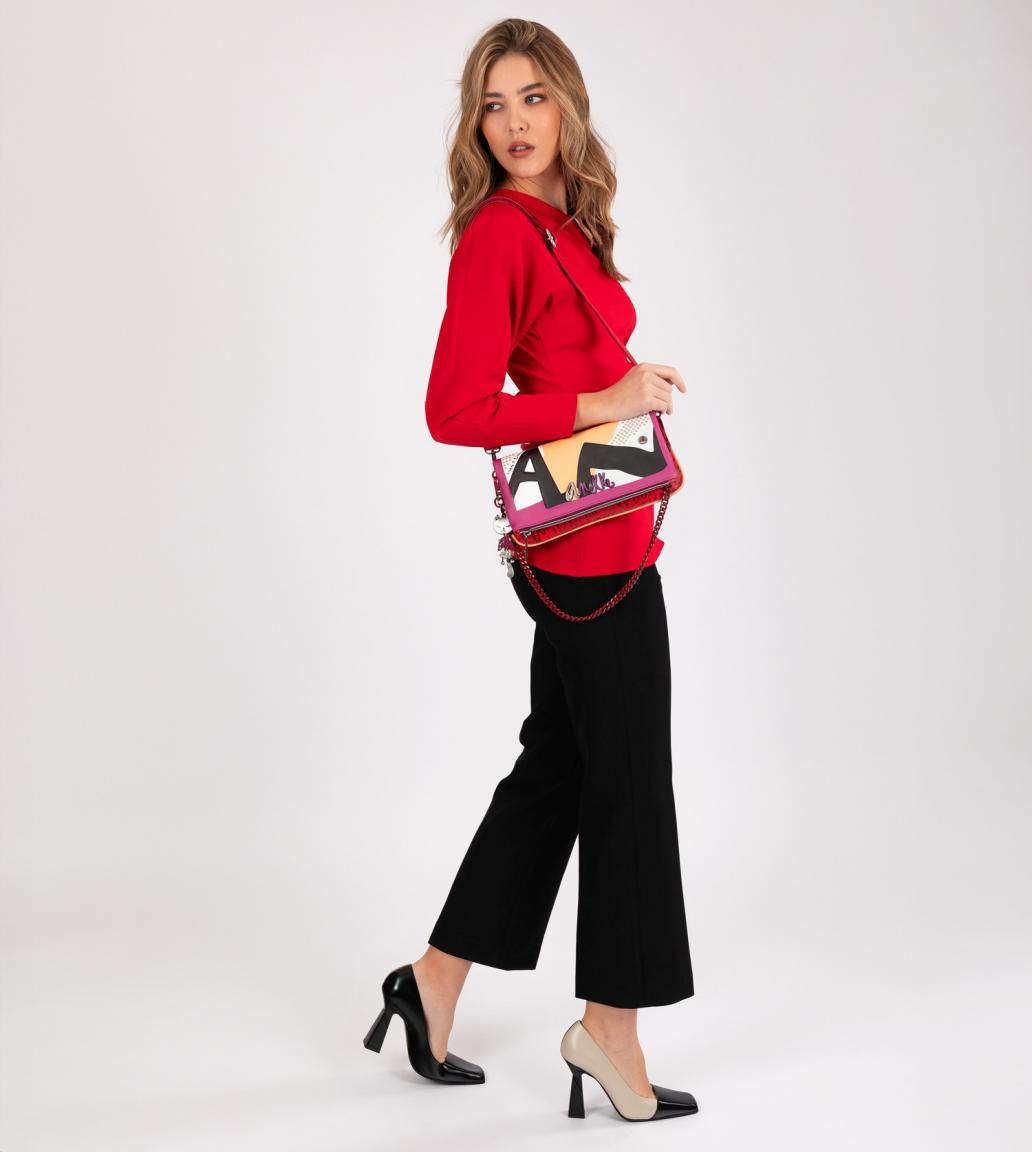 Clutch Retrolook Blockfarben Anekke Hollywood Fashion Chainbag
