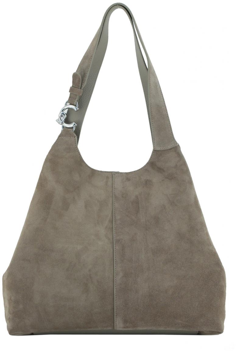 Coccinelle C-Easy Brunette dunkelbraune Tote Bag Veloursleder Etui