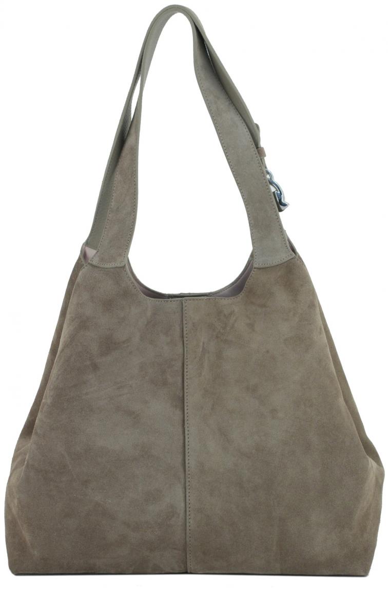 Coccinelle C-Easy Brunette dunkelbraune Tote Bag Veloursleder Etui