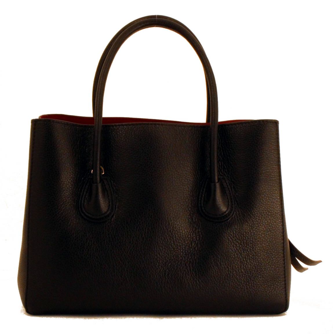 Coccinelle Celly glatte Ledertasche Henkel Nero Schwarz