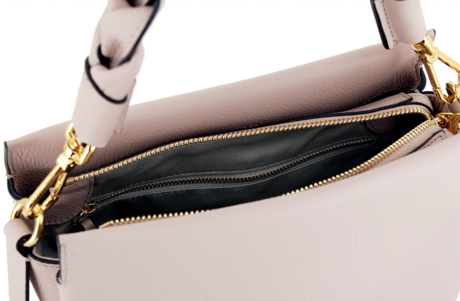Coccinelle Damenhandtasche Boheme Small Flechthenkel Rosette Warmes Taupe 