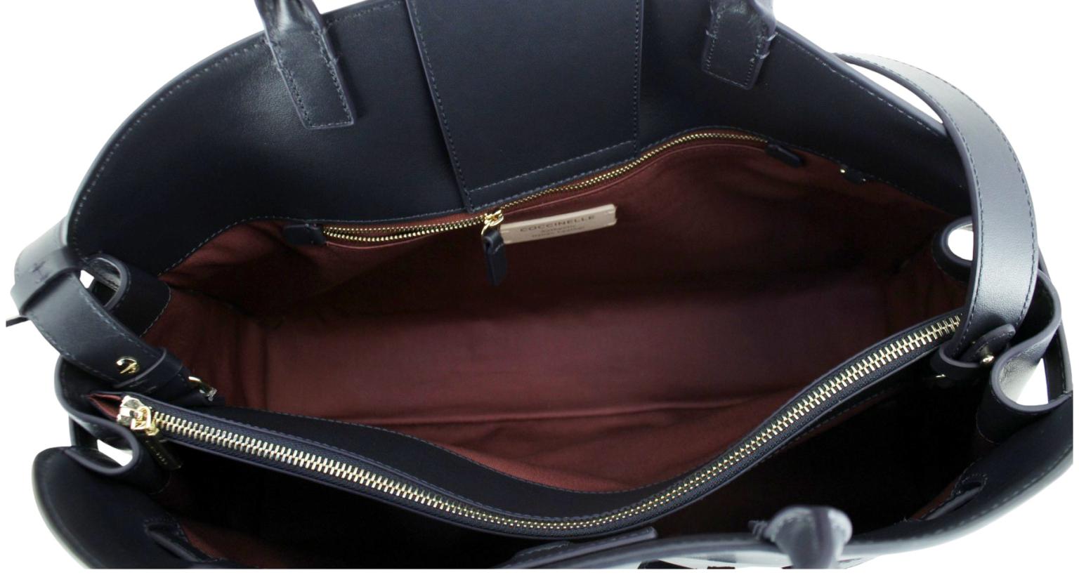 Coccinelle Henkeltasche groß Sabine dunkelblau Leder elegant