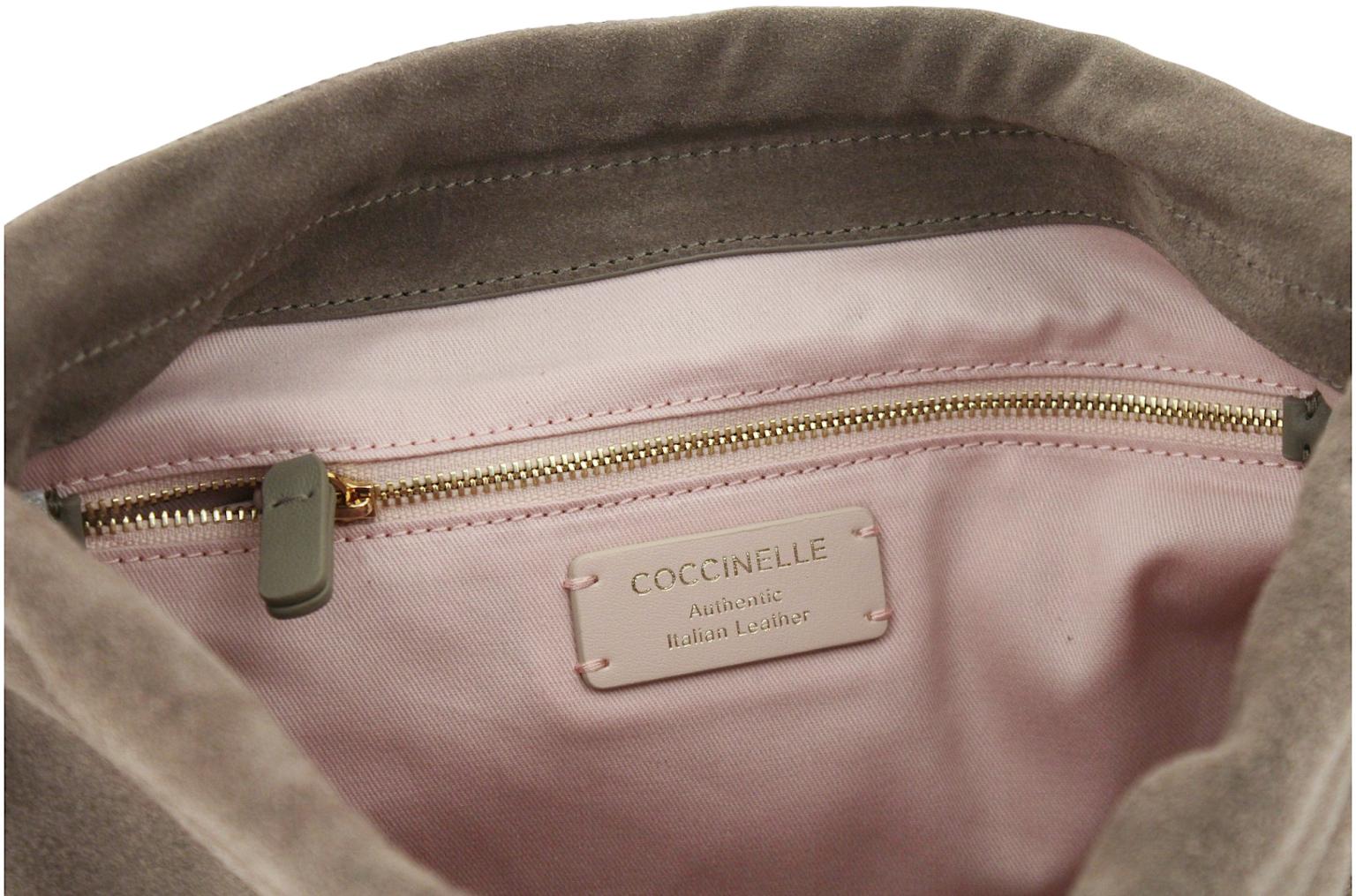 Coccinelle Lidia Suede Überschlagtasche Velours Berry - Braun
