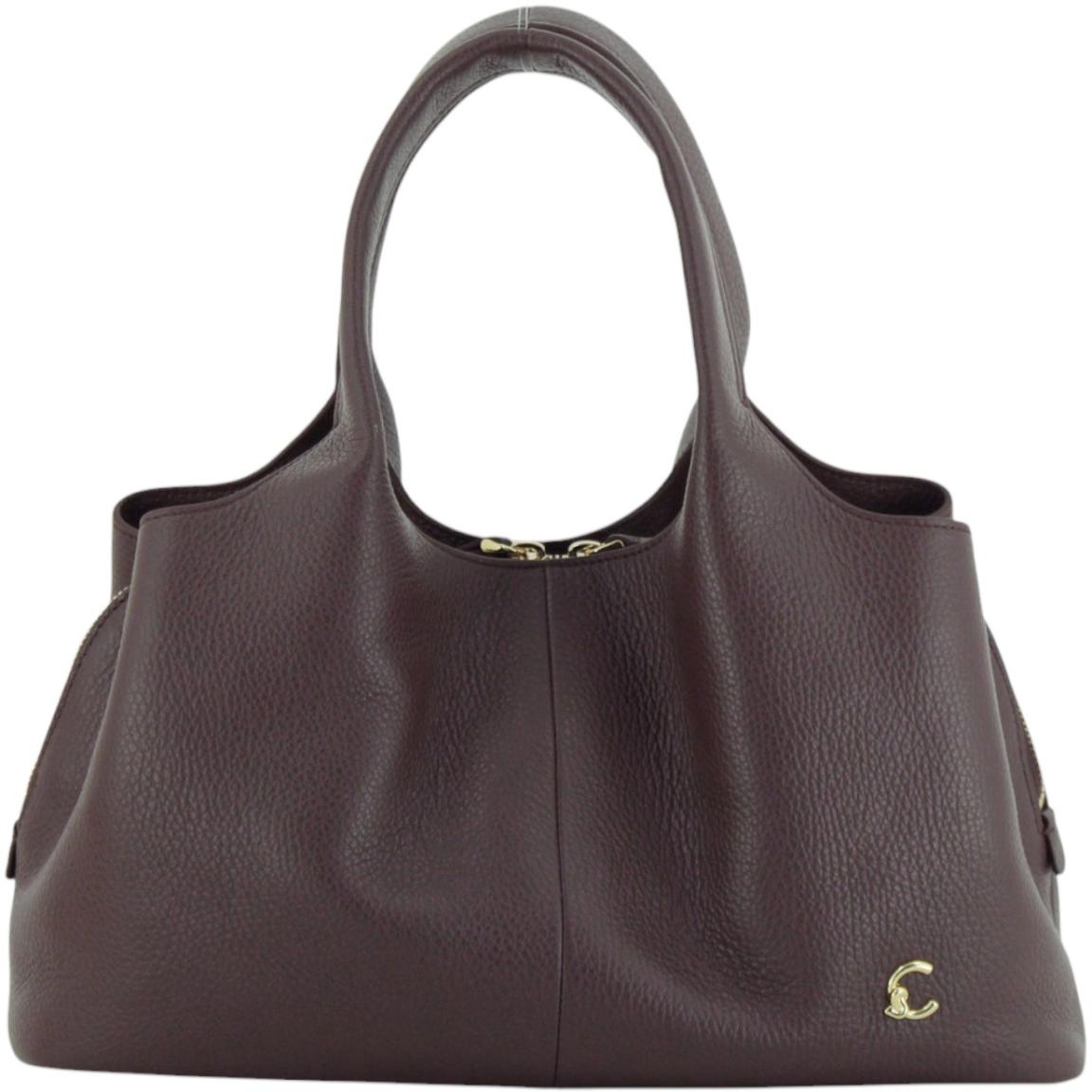 Coccinelle Nell Henkeltasche Leder Berry - Braun