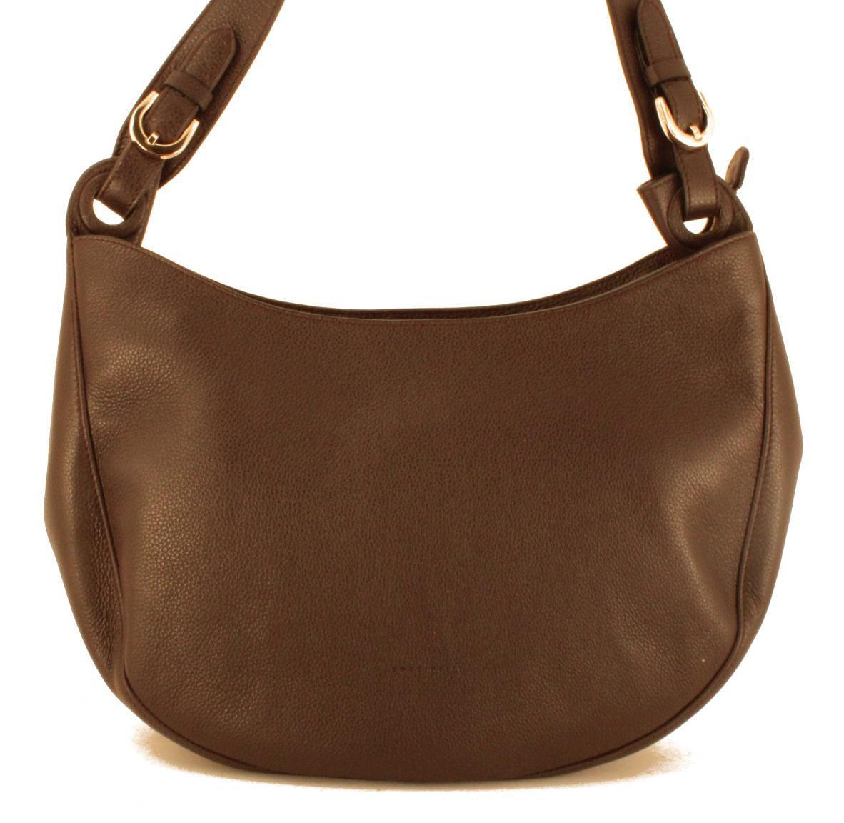 Coccinelle Schultertasche Elodie Leder Riemen Dunkelbraun