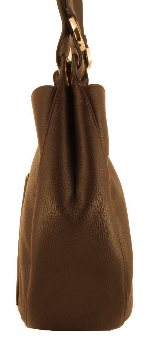 Coccinelle Schultertasche Elodie Leder Riemen Dunkelbraun
