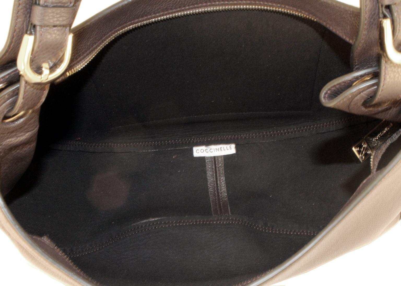 Coccinelle Schultertasche Elodie Leder Riemen Dunkelbraun