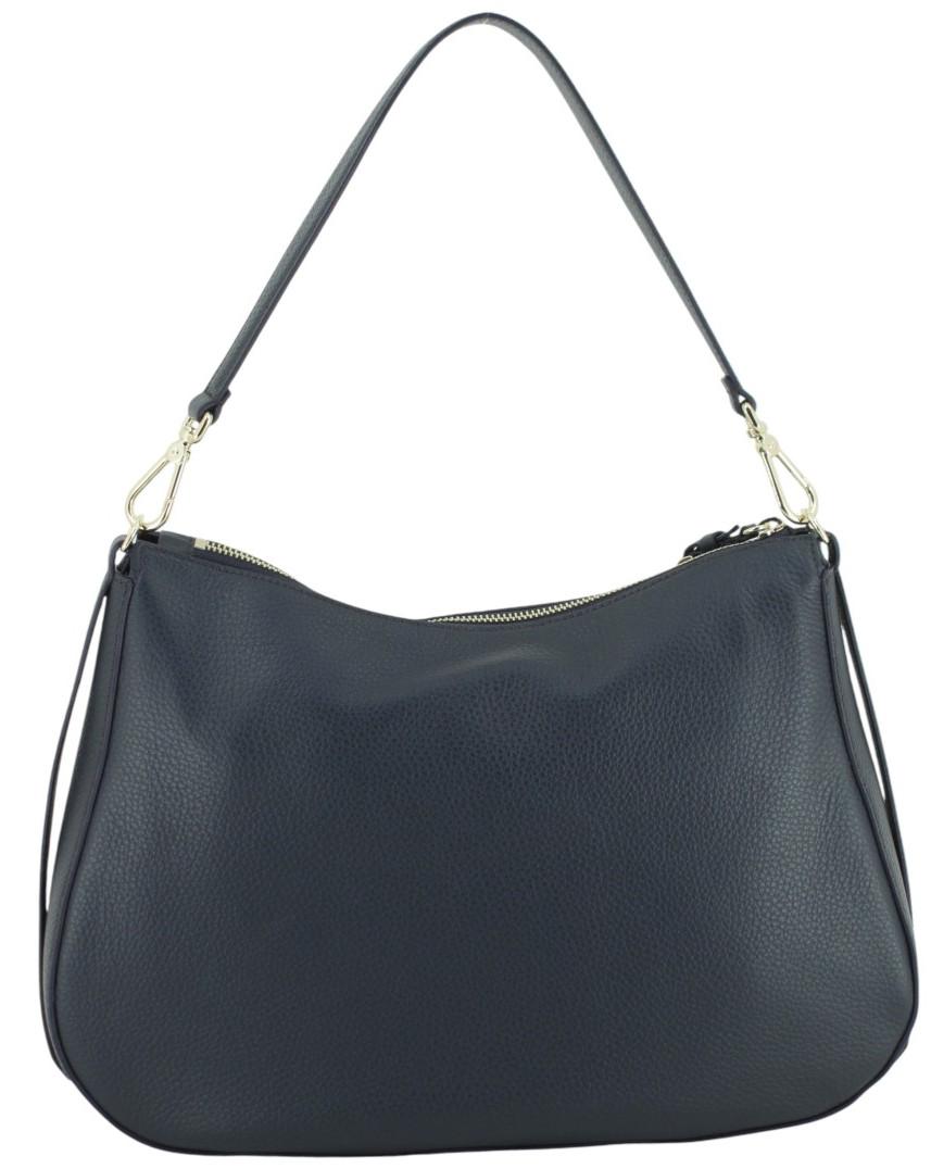 Coccinelle große Beuteltasche blau Nory Leder genarbt Midnight