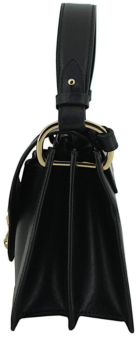 Coccinelle kompakte Überschlagtasche Noir C-Me Calf schwarz Small