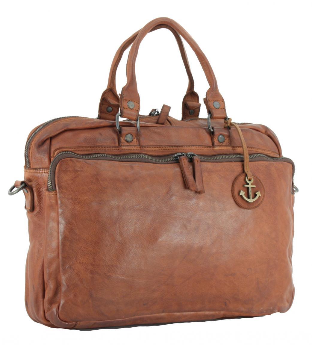 Collegetasche Harbour 2nd Jonathan Laptopfach cognac braun