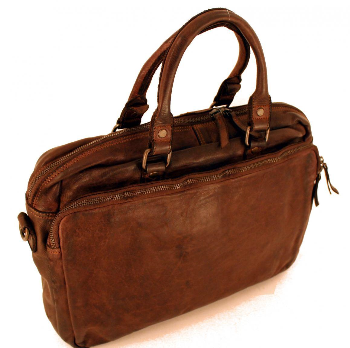 Collegetasche Harbour 2nd Jonathan Laptopfach cognac braun