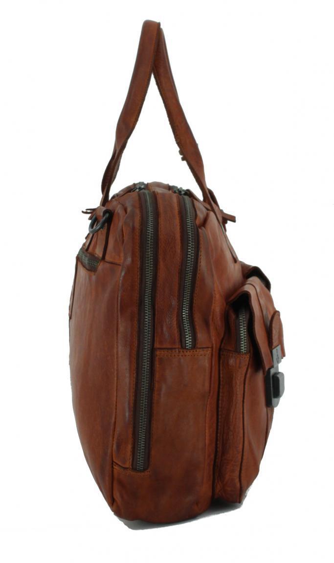 Collegetasche Harbour 2nd Winterhude Laptopfach cognac braun