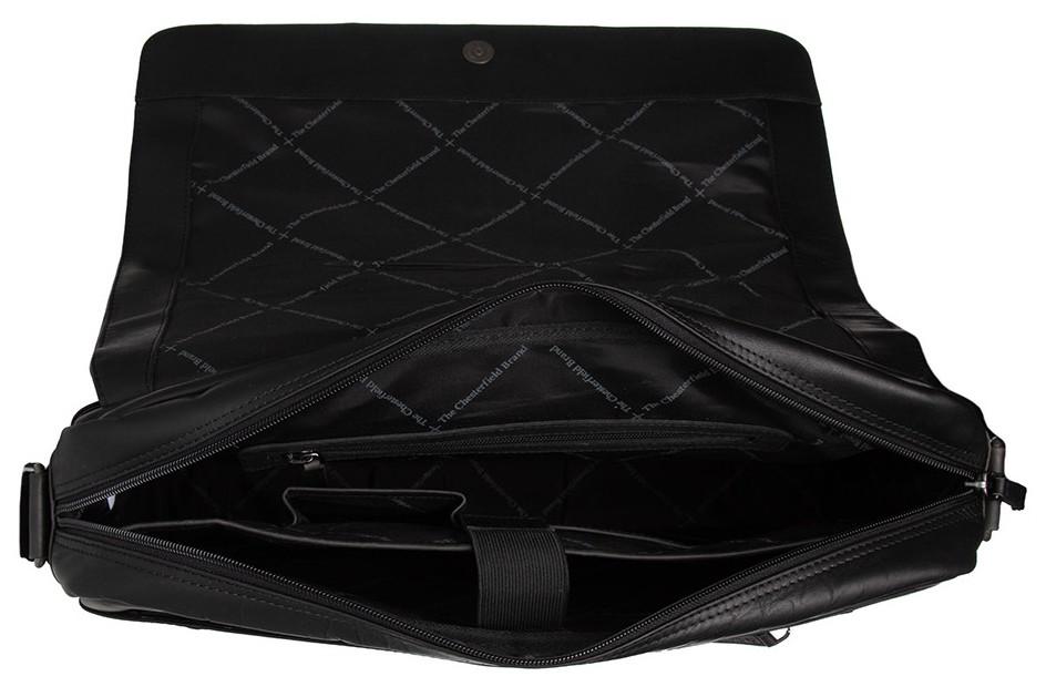 Collegetasche Leder The Chesterfield Brand Richard schwarz Laptopfach
