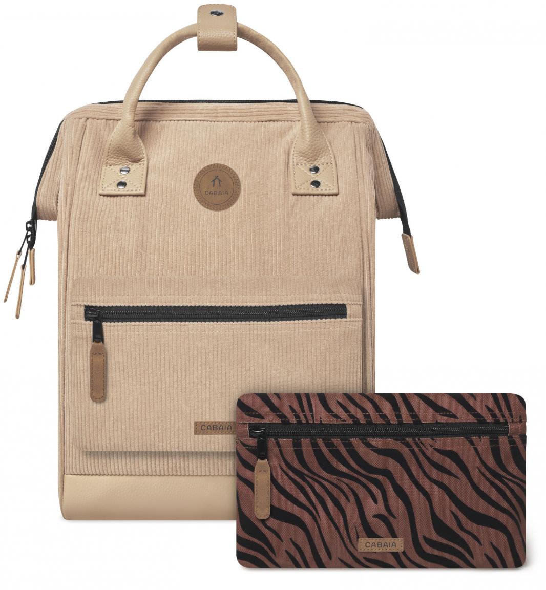 Cordrucksack beige Cabaia weich Pouch Adventurer Medium Luxor