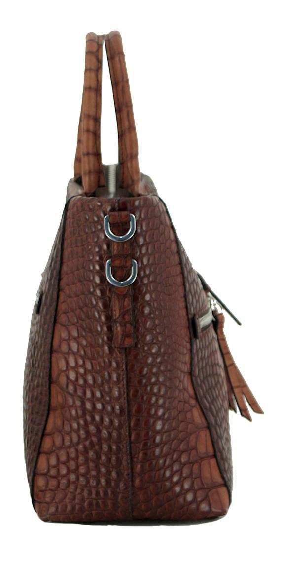 Croco Gianni Chiarini Damenhandtasche Cioccolato Dunkelbraun