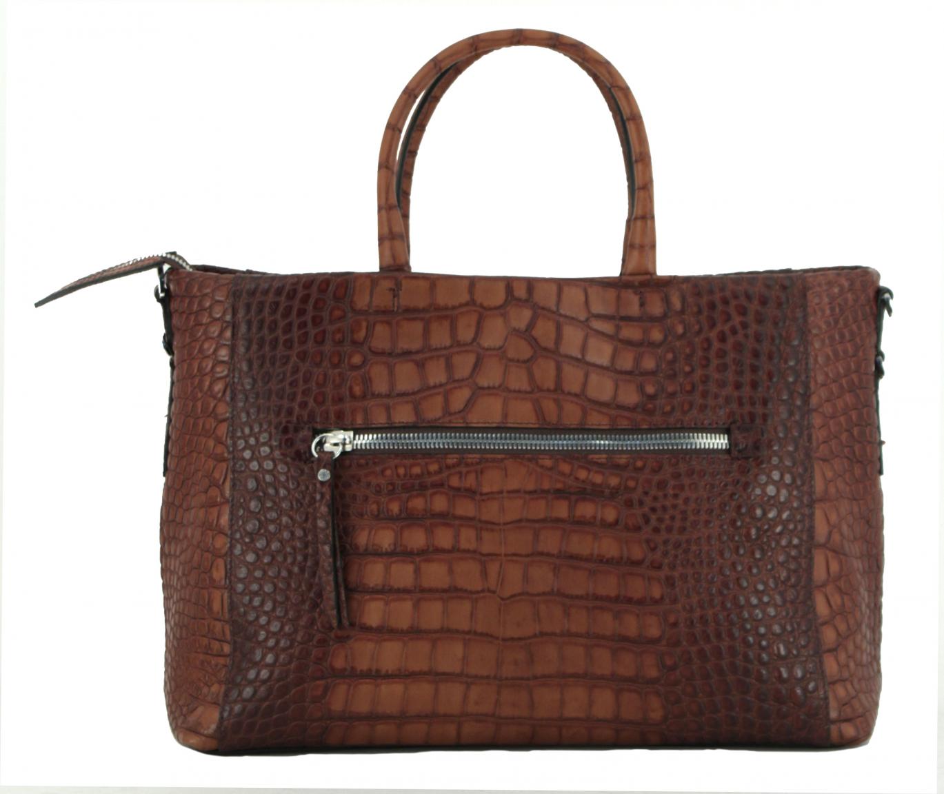 Croco Gianni Chiarini Damenhandtasche Cioccolato Dunkelbraun