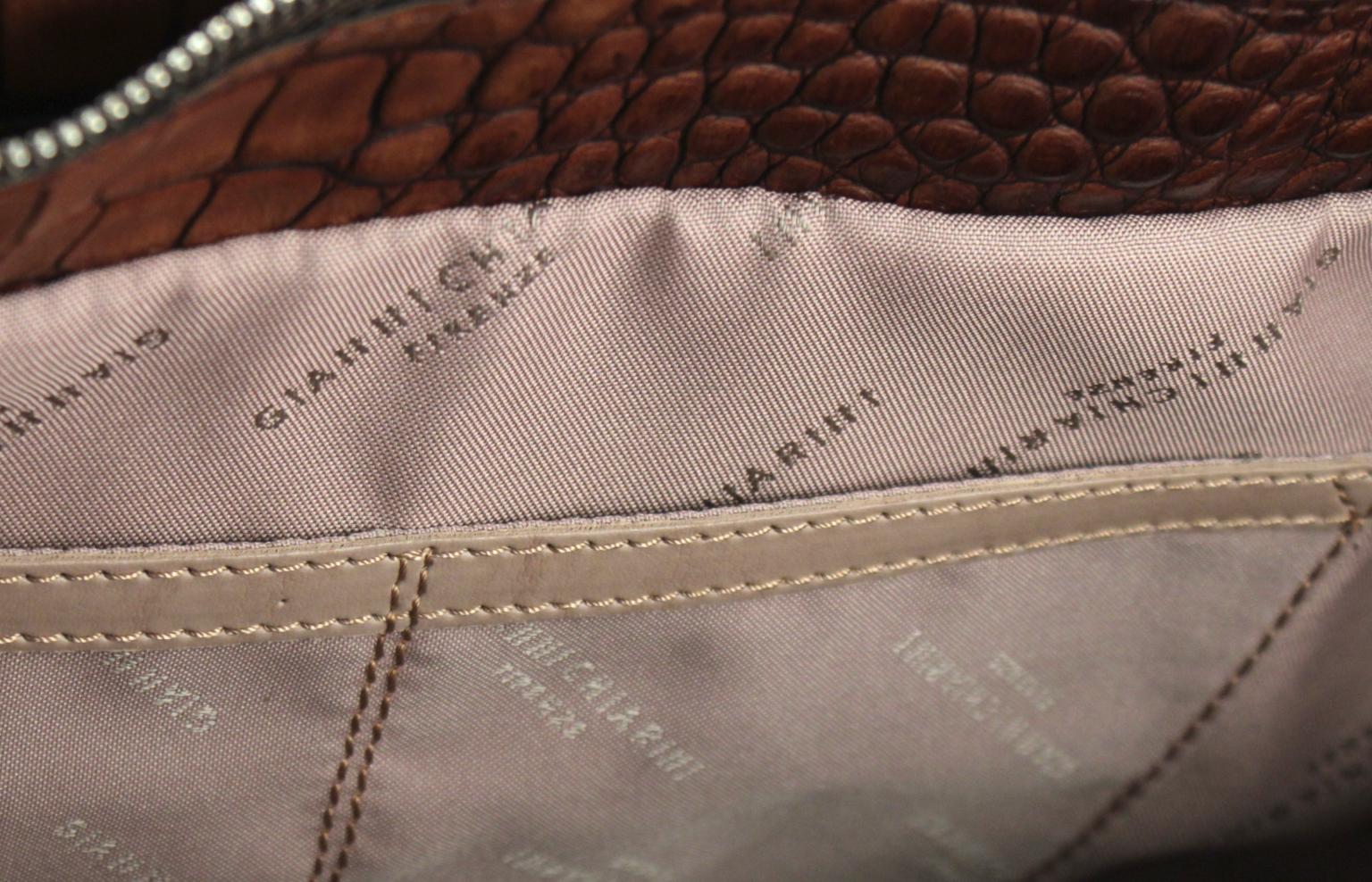 Croco Gianni Chiarini Damenhandtasche Cioccolato Dunkelbraun