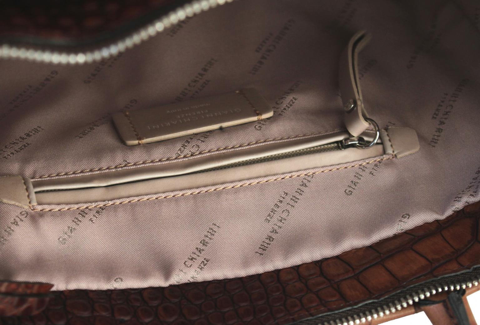 Croco Gianni Chiarini Damenhandtasche Cioccolato Dunkelbraun