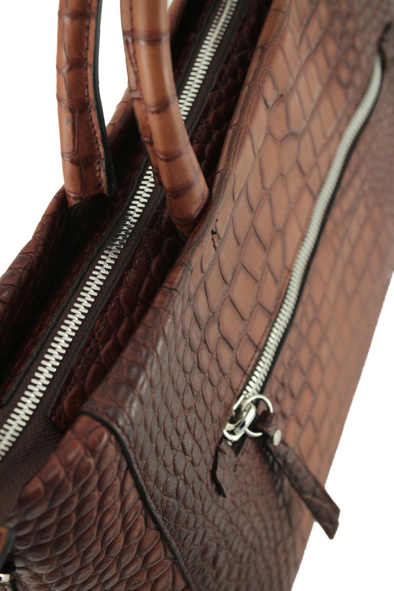 Croco Gianni Chiarini Damenhandtasche Cioccolato Dunkelbraun