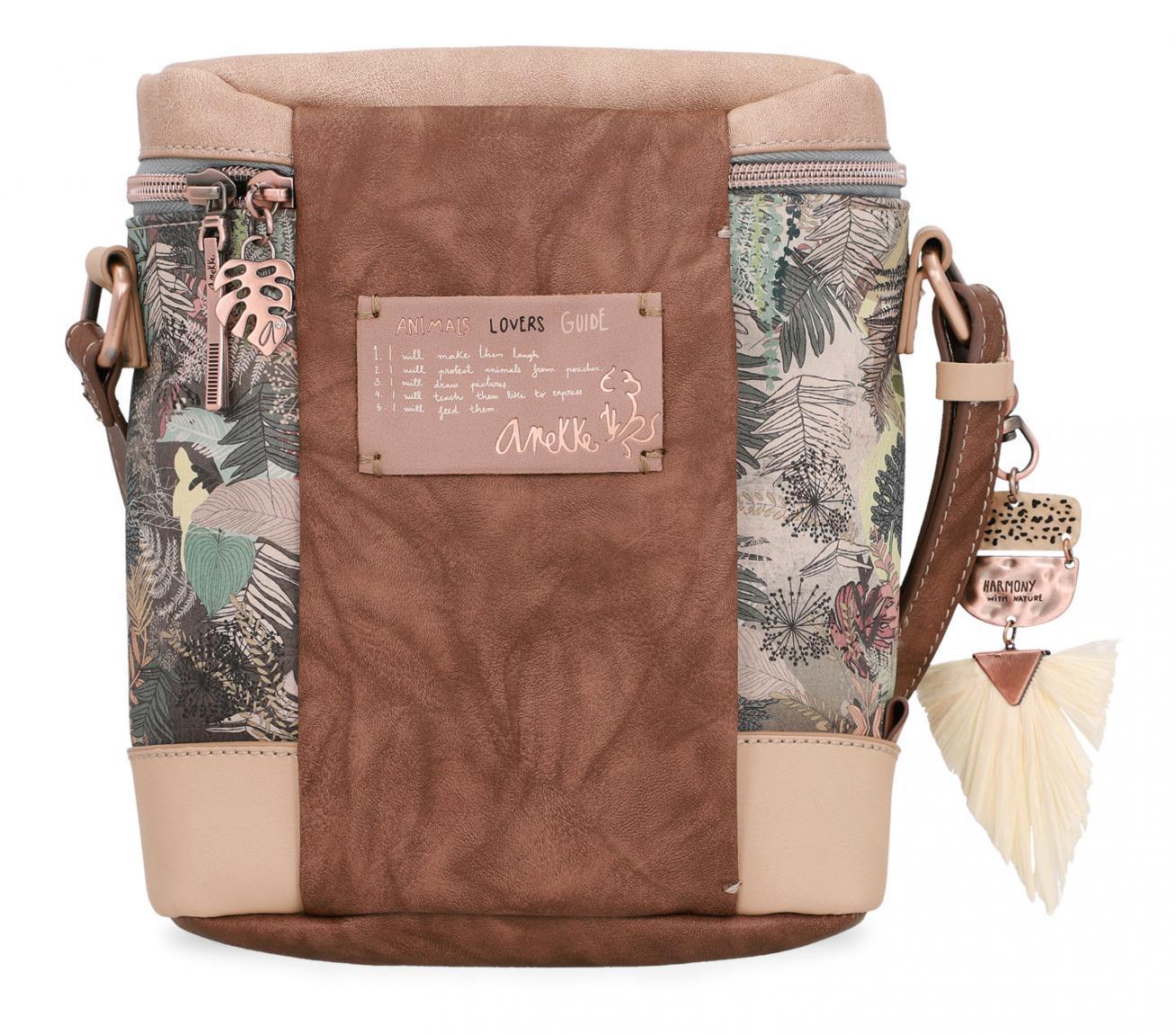 Crossbody Bag Anekke Jungle Affe Stickerei Blätter Nieten