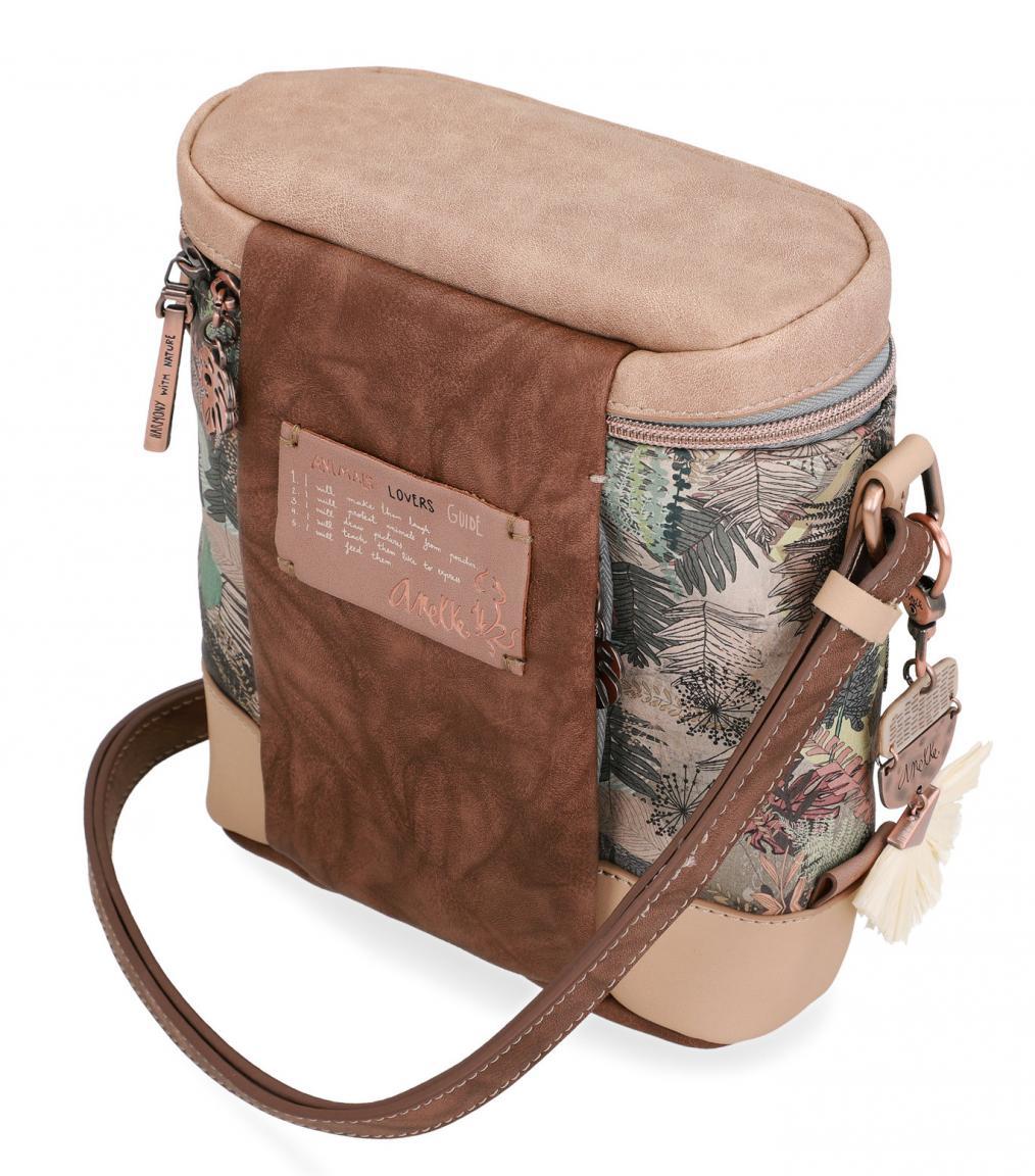 Crossbody Bag Anekke Jungle Affe Stickerei Blätter Nieten