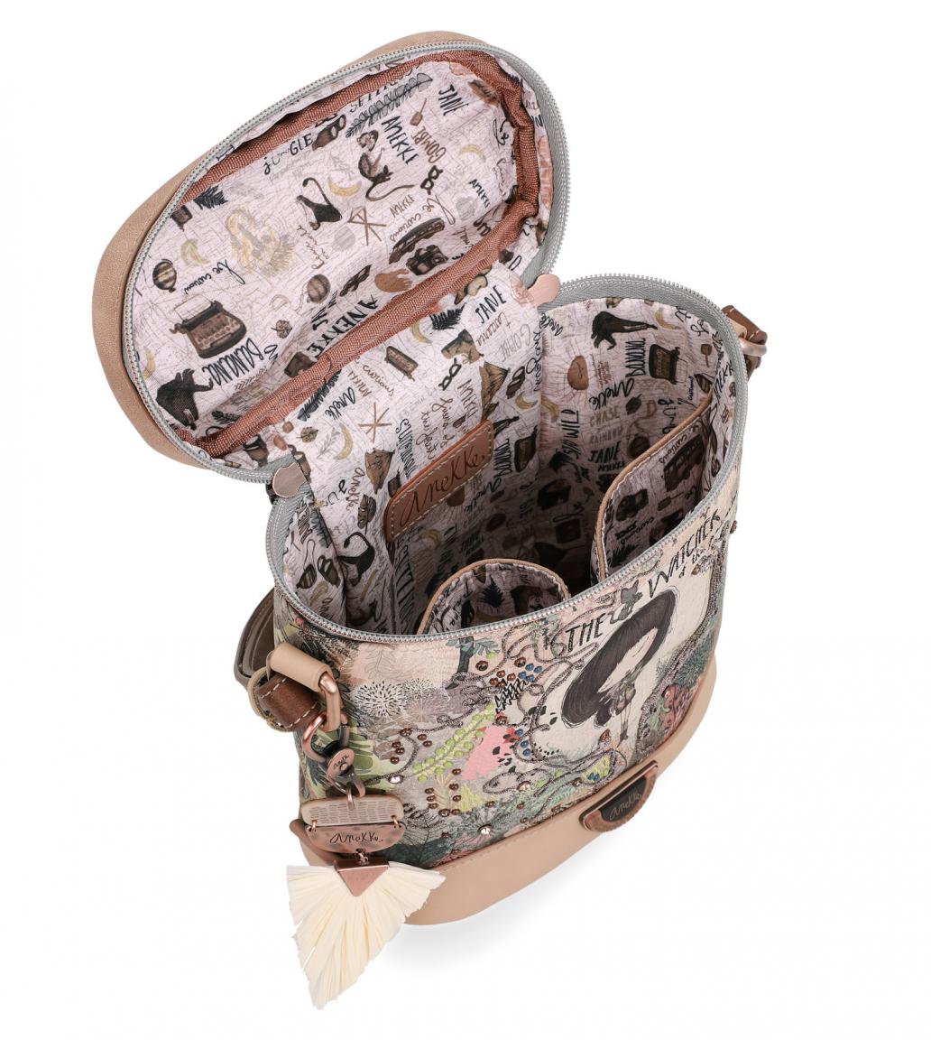 Crossbody Bag Anekke Jungle Affe Stickerei Blätter Nieten