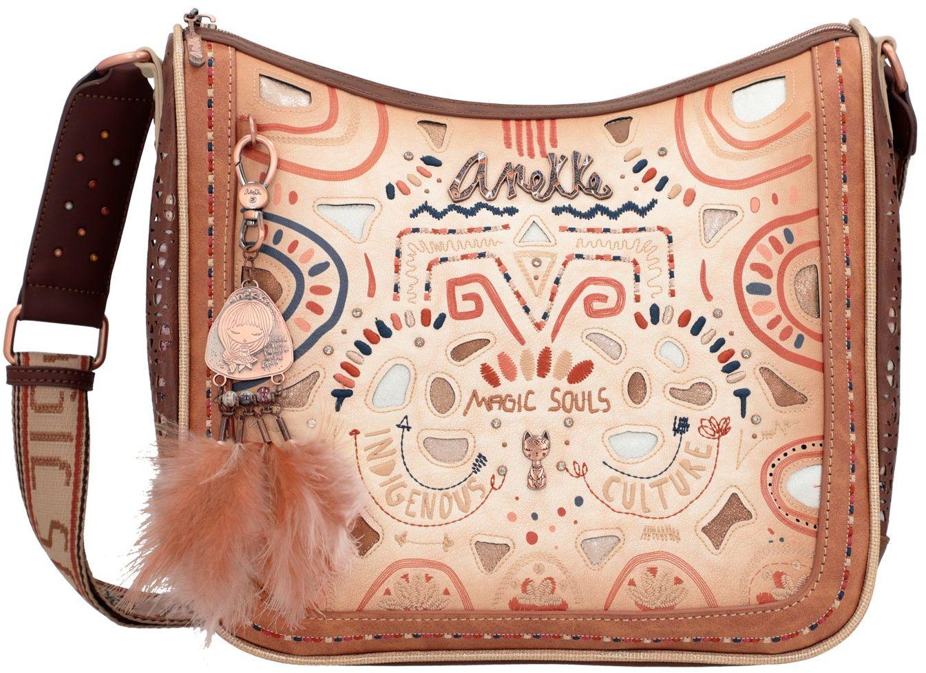 Crossbody Bag Anekke Menire Tribe bestickt Cutouts braun bunt