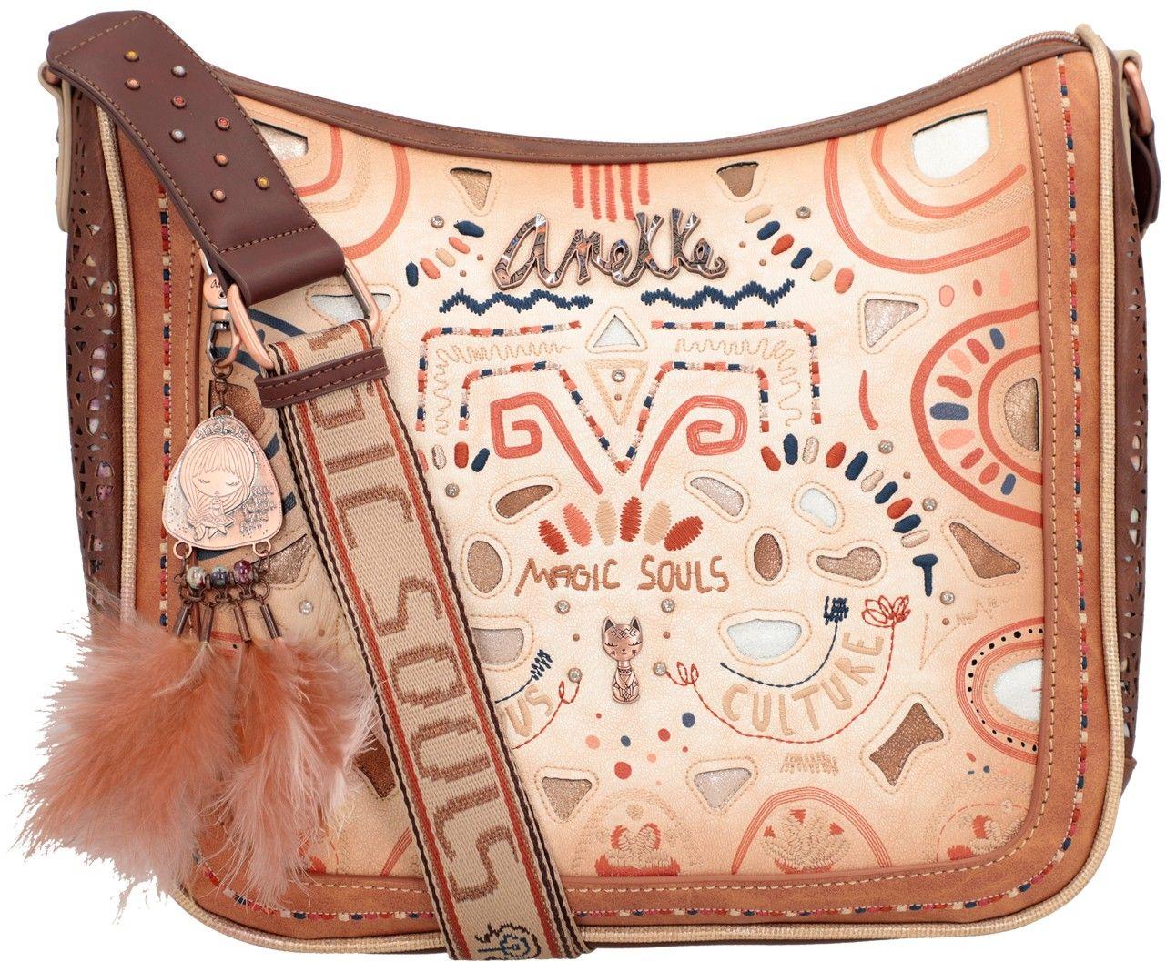 Crossbody Bag Anekke Menire Tribe bestickt Cutouts braun bunt