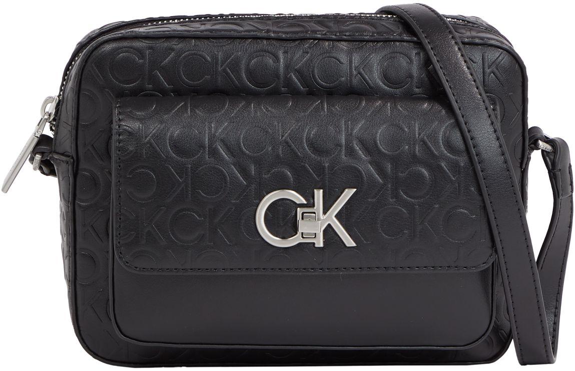 Crossbody Bag Calvin Klein Re-Lock Camera Bag schwarz geprägt